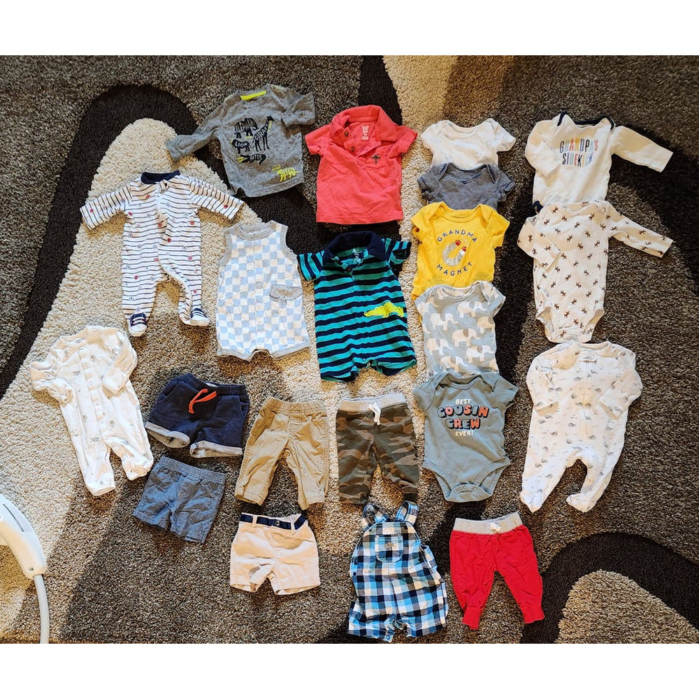 Baby Boy Bundle 3 months 21 pieces Spring Summer bodysuits shorts jumsuit pants